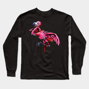 Death By Flamingo Records Flamingo Tee Long Sleeve T-Shirt